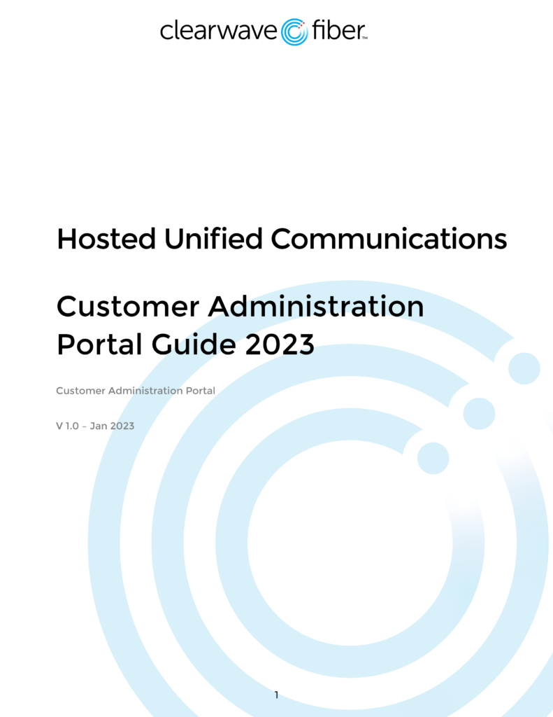 Preview of Hosted Unified Communications Customer Administration Portal Document