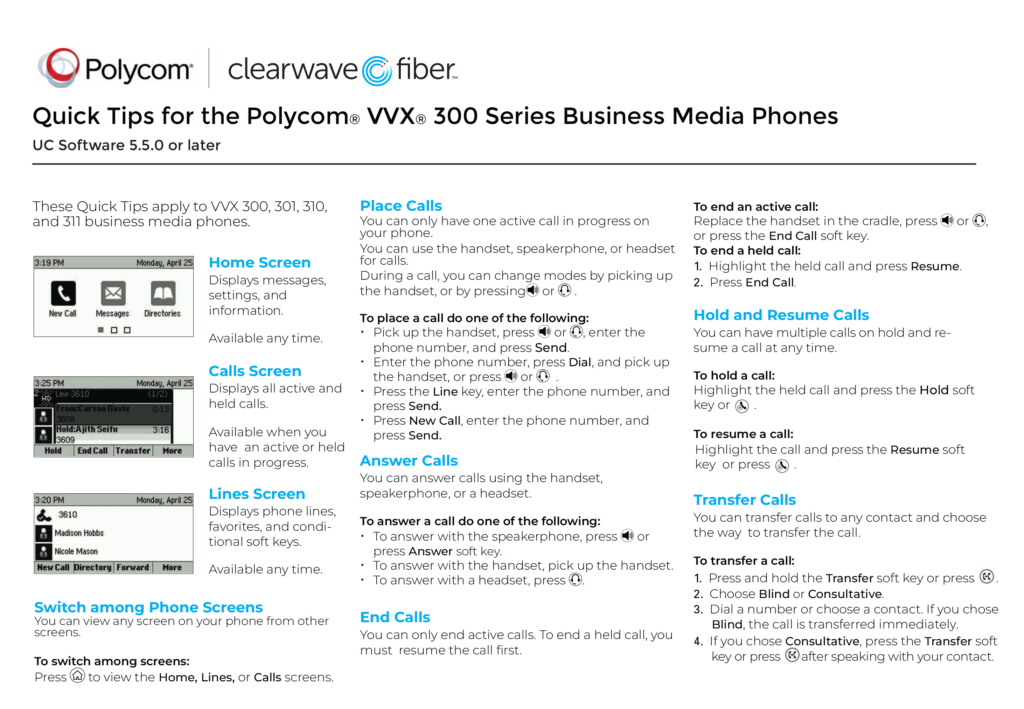 Preview of Polycom VVX 300 Document