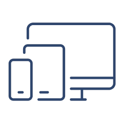 Desktop, tablet, and cell phone.